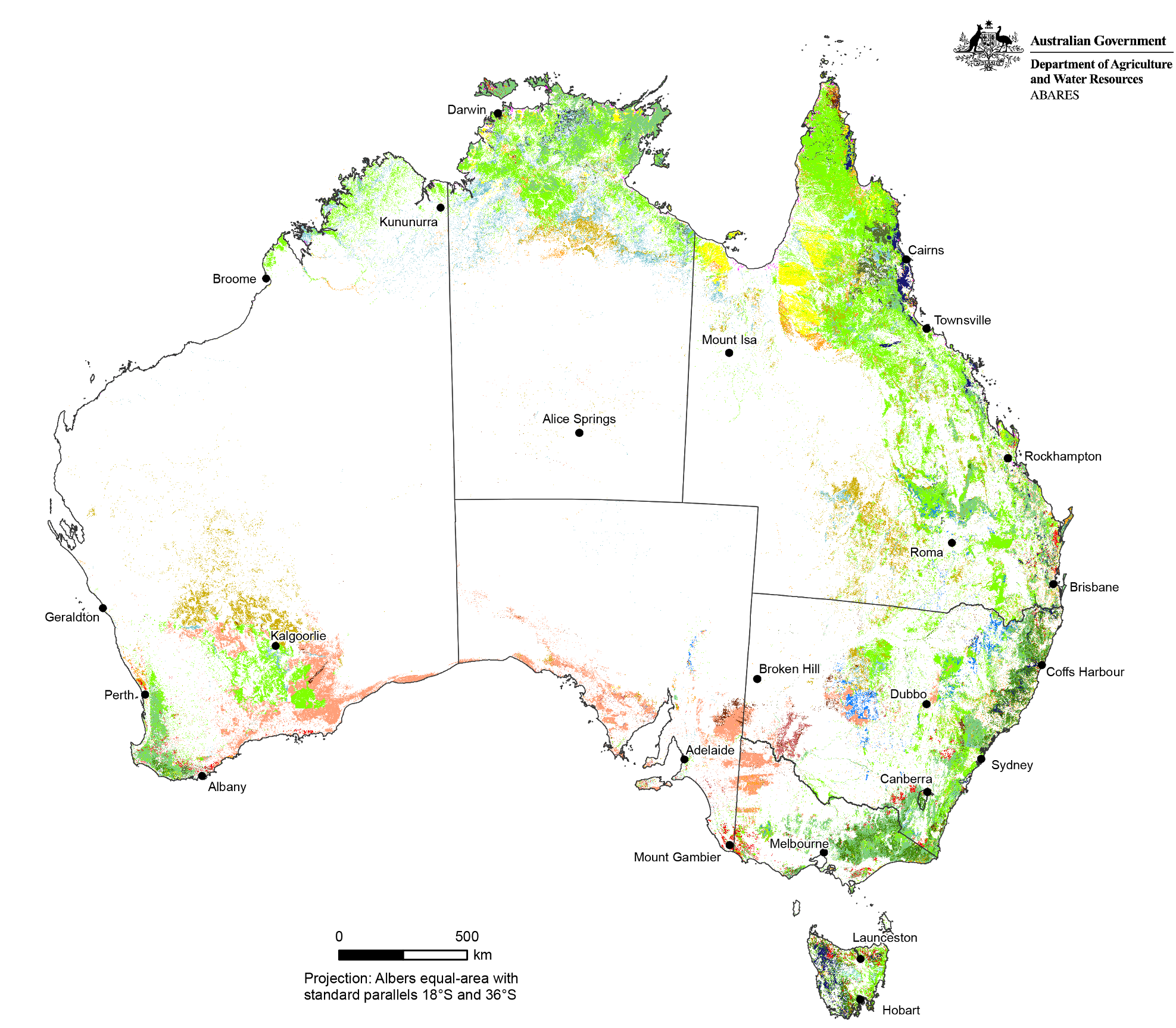 map of Australia's forests