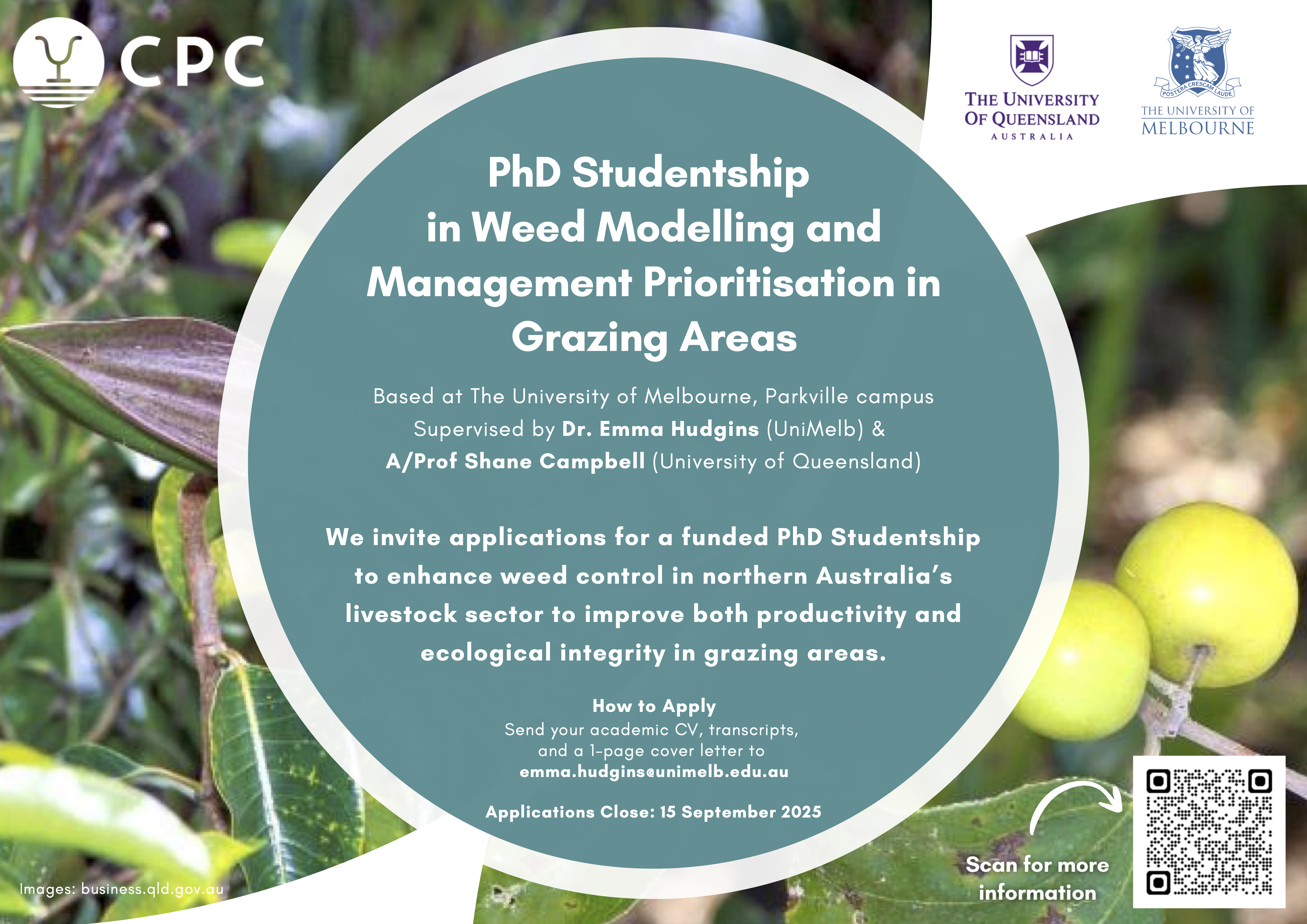 Phd advertisement with QR code for more information